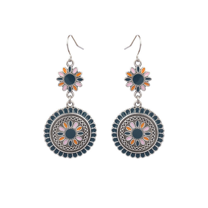 Wholesale Retro Geometric Leaf Rice Beads Fashion Earrings